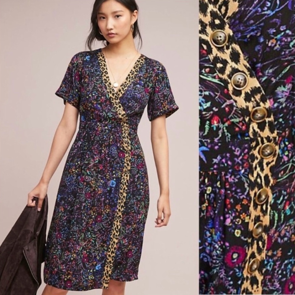 Maeve Floral and Leopard Print Morgan Dress